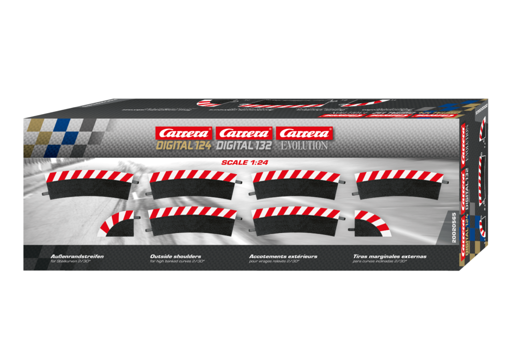 Carrera Bordures Intérieures Courbe 2/30° – Accessoire DIGITAL 124/132/Evolution Pour Piste De Slot, 6 Pièces