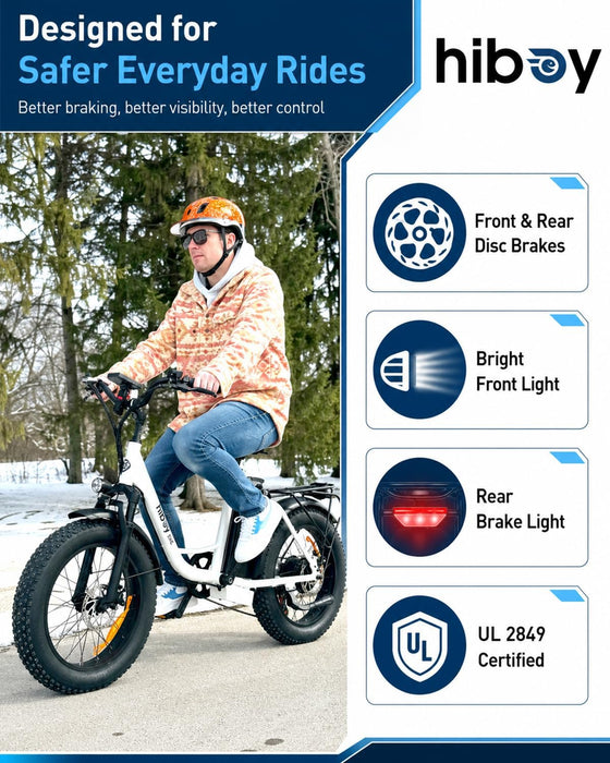 HiBoy, EX6 Fat Tire, Vélo Électrique (48 Volts) (14,5Ah) (500 Watts)