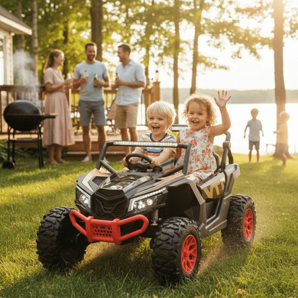 Buggy UTV Premium MegaTrek XXL (Advanced Edition) (Batterie 24 Volts) (14Ah) (Moteurs 4x180-320 Watts) (Pneus en Caoutchouc Remplis d’Air) (2 Places)