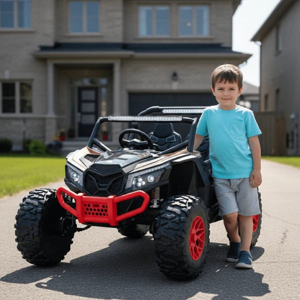 Buggy UTV Premium MegaTrek XXL (Advanced Edition) (Batterie 24 Volts) (14Ah) (Moteurs 4x180-320 Watts) (Pneus en Caoutchouc Remplis d’Air) (2 Places)