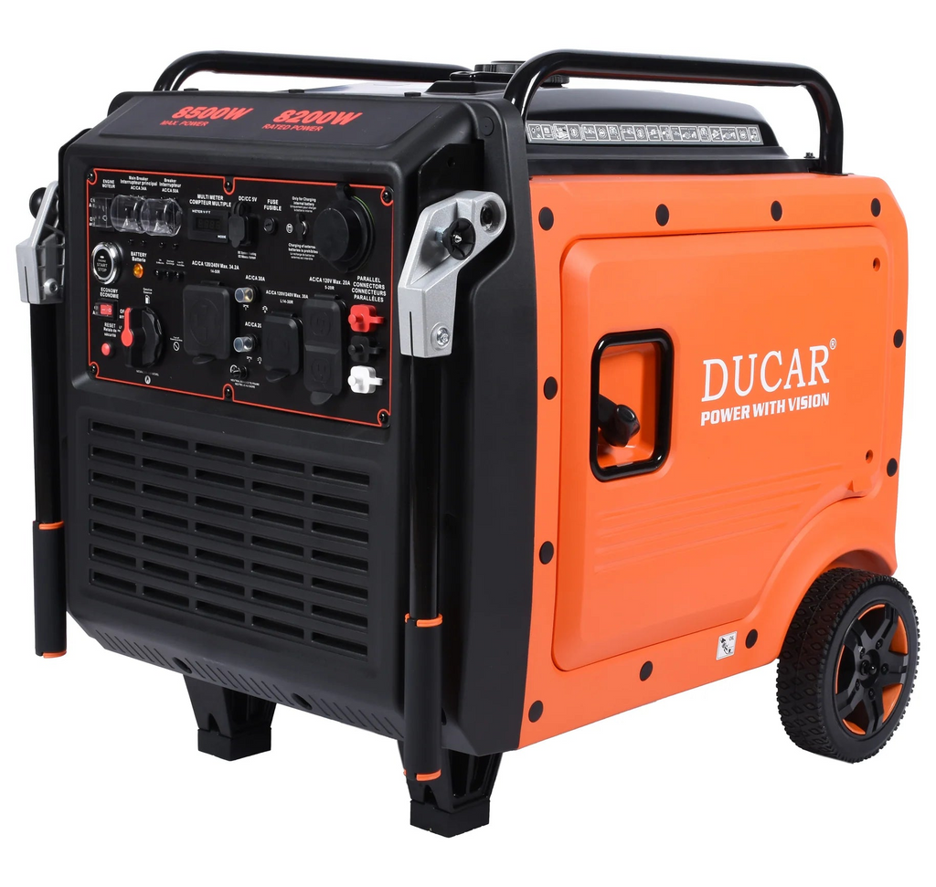 DUCAR, Génératrice à Onduleur 8500W, (DUEDLNG8750ISR) (16CV) (457cc) (Tri Fuel: Propane, Essence, Gaz Naturel)
