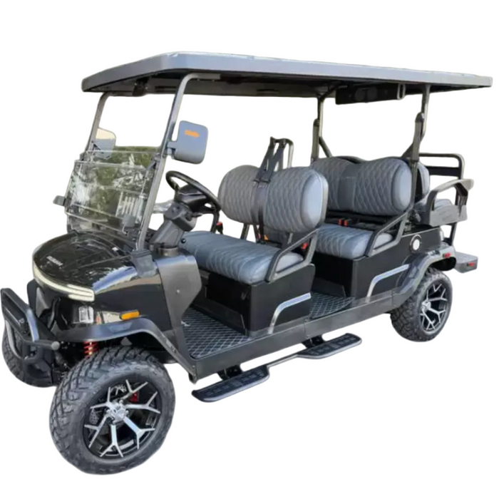 Denago, Rover XL (6 Places), Cart de Golf Électrique (51,2 Volts) (105Ah) (5000 Watts) (6300 Crête)