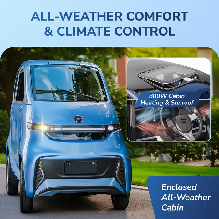 Ecolo Cycle, ET4 Cruise Connect, Quadriporteur Cabine Fermée (60 Volts) (1500 Watts) (58Ah)