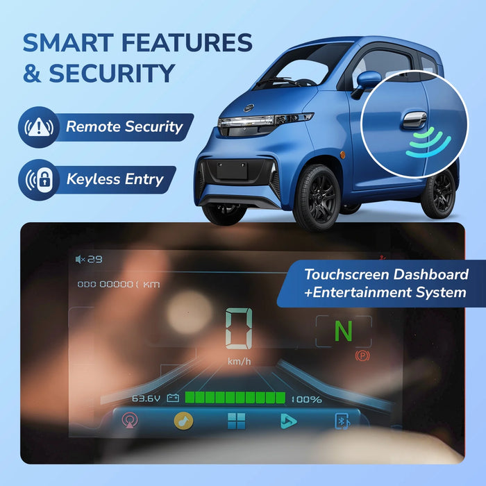 Ecolo Cycle, ET4 Cruise Connect, Quadriporteur Cabine Fermée (60 Volts) (1500 Watts) (58Ah)