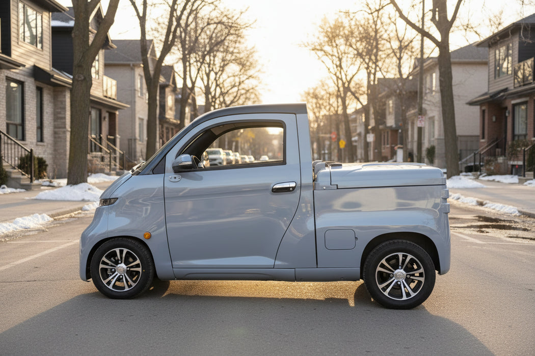 Ecolo Cycle, ET4 Cruise Connect Pick-Up, Quadriporteur Cabine Fermée (72 Volts) (5000 Watts) (100Ah)