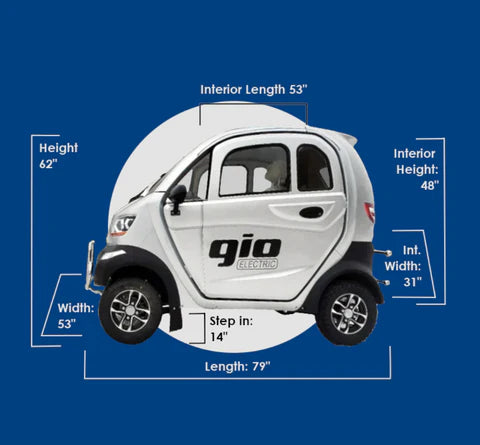 Gio All-Season, Quadriporteur avec Toit (60 Volts) (1200 Watts) (45Ah)