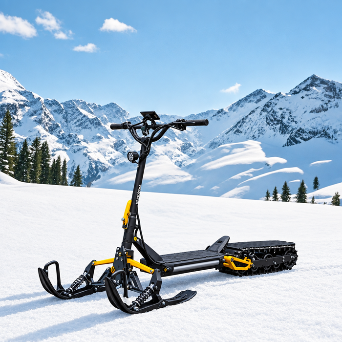 Icex 1.0, Trottinette Électrique (52 Volts) (23,4 Ah) (2000 Watts) avec Chenille et Skis