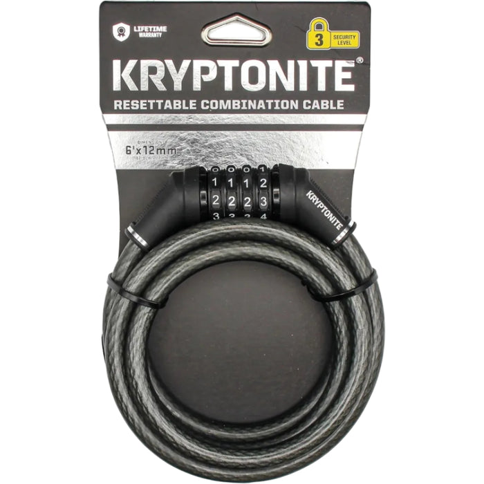 Kryptonite, Cadenas à Câble à Combinaison Réinitialisable Antivol pour Vélo