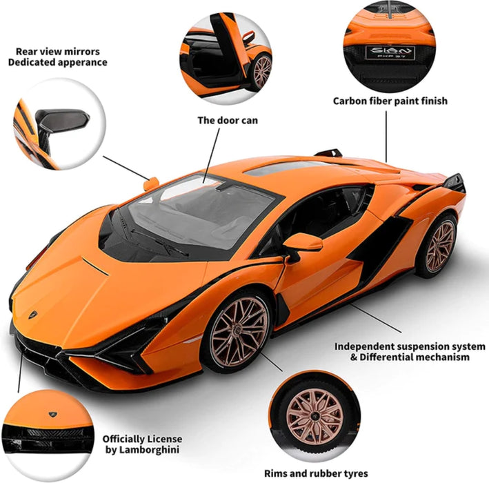 Lamborghini SIAN FKP 37, Remote Control Car, Licensed 1/14 Scale with Working Doors and Headlights