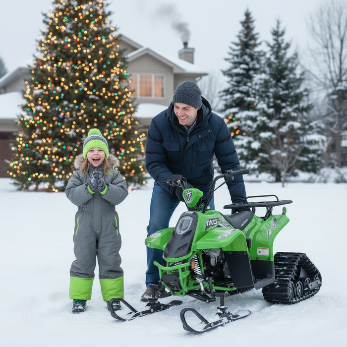 Tao Motors, New Rock 110 avec Chenilles et Skis, Quad à Essence (110cc) (4 Temps)