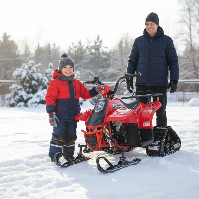 Tao Motors, New Rock 110 avec Chenilles et Skis, Quad à Essence (110cc) (4 Temps)