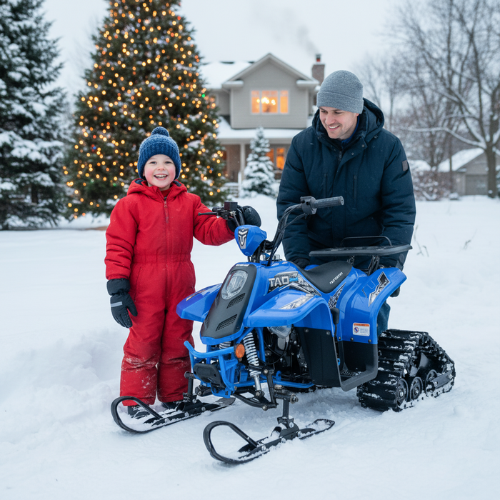 Tao Motors, New Rock 110 avec Chenilles et Skis, Quad à Essence (110cc) (4 Temps)