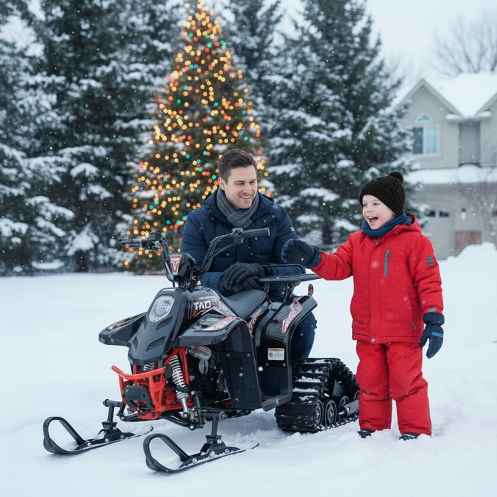 Tao Motors, New Rock 110 avec Chenilles et Skis, Quad à Essence (110cc) (4 Temps)