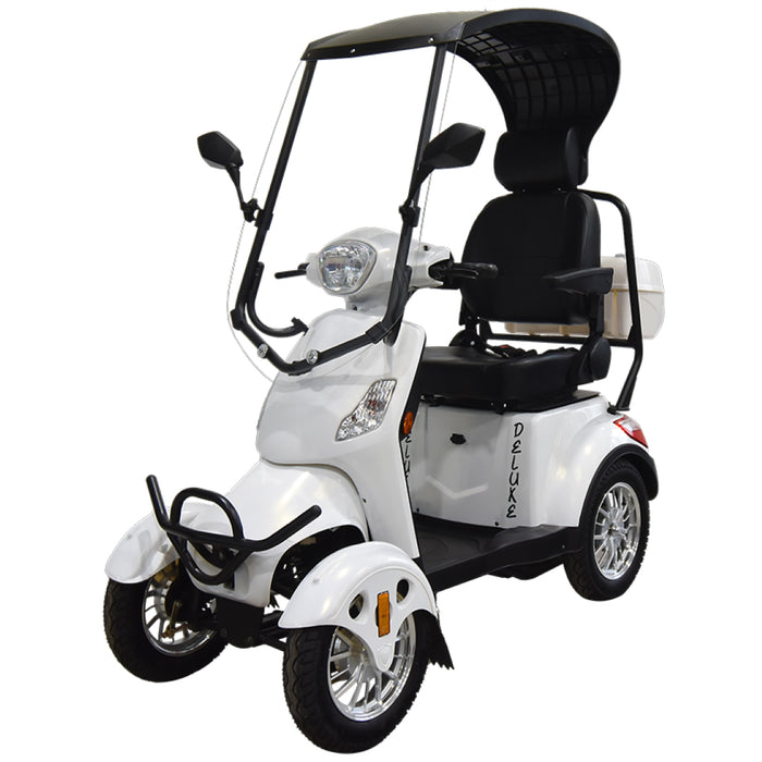 Rickshaw Deluxe, Quadriporteur avec Toit (60 Volts) (500 Watts) (20Ah)