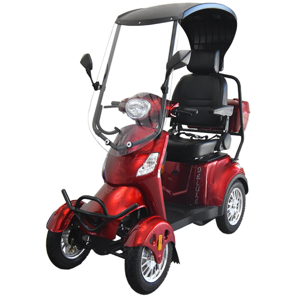 Rickshaw Deluxe, Quadriporteur avec Toit (60 Volts) (500 Watts) (20Ah)