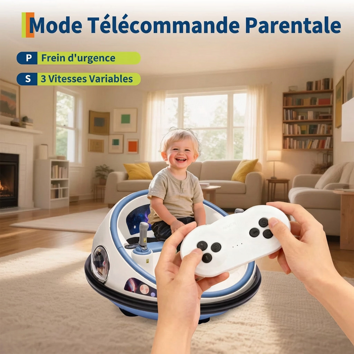 Soucoupe Tamponneuse Électrique (12 Volts) (4,5Ah) (1 Place) (2 à 5 Ans)