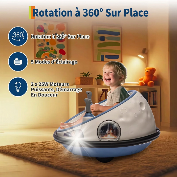 Soucoupe Tamponneuse Électrique (12 Volts) (4,5Ah) (1 Place) (2 à 5 Ans)