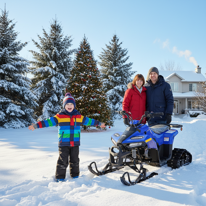 Tao Motors, Mudhawk avec Chenilles et Skis, Quad à Essence (110cc) (4 Temps)