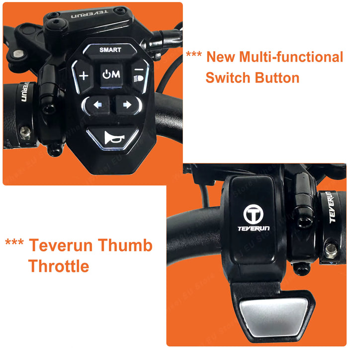 Teverun, Fighter Supreme 7260R 2.0 (2026), Trottinette Électrique (72 Volts) (60Ah) (2x2500 Watts) (2x7500 Watts/Crête) (15000 Watts Total)