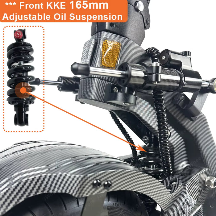 Teverun, Fighter Supreme 7260R 2.0 (2026), Trottinette Électrique (72 Volts) (60Ah) (2x2500 Watts) (2x7500 Watts/Crête) (15000 Watts Total)