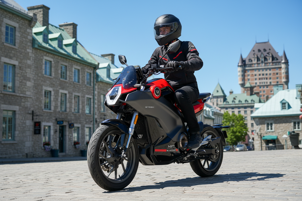VMoto, Stash par Ducati, Moto Électrique, (72 Volts) (100Ah) (8000 Watts) (Crête 15000 Watts) (2 Places) Immatriculable Scooter ou Moto