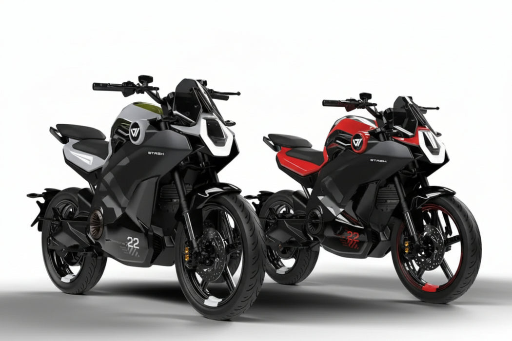 VMoto, Stash par Ducati, Moto Électrique, (72 Volts) (100Ah) (8000 Watts) (Crête 15000 Watts) (2 Places) Immatriculable Scooter ou Moto