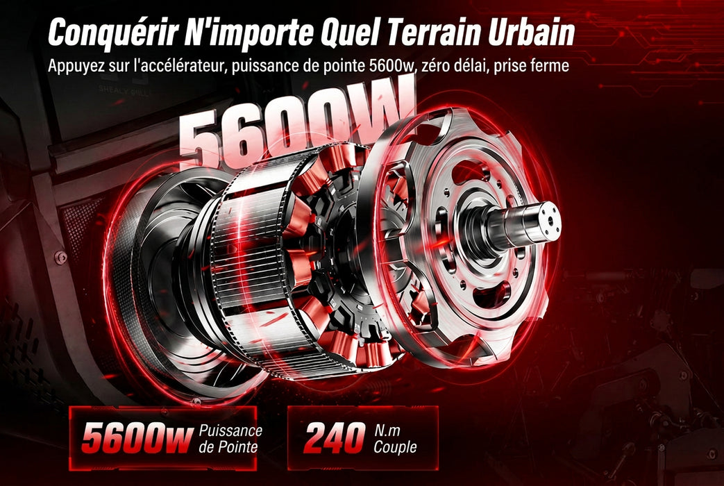 Valtinsu, EM5 Pro, Motocross Électrique (60 Volts) (27Ah) (2500 Watts) (5600 Watts Crête)