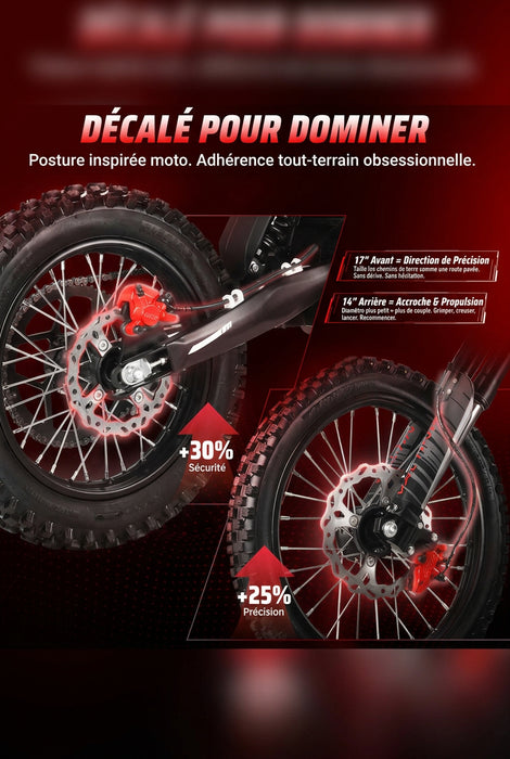 Valtinsu, EM5 Pro, Motocross Électrique (60 Volts) (27Ah) (2500 Watts) (5600 Watts Crête)
