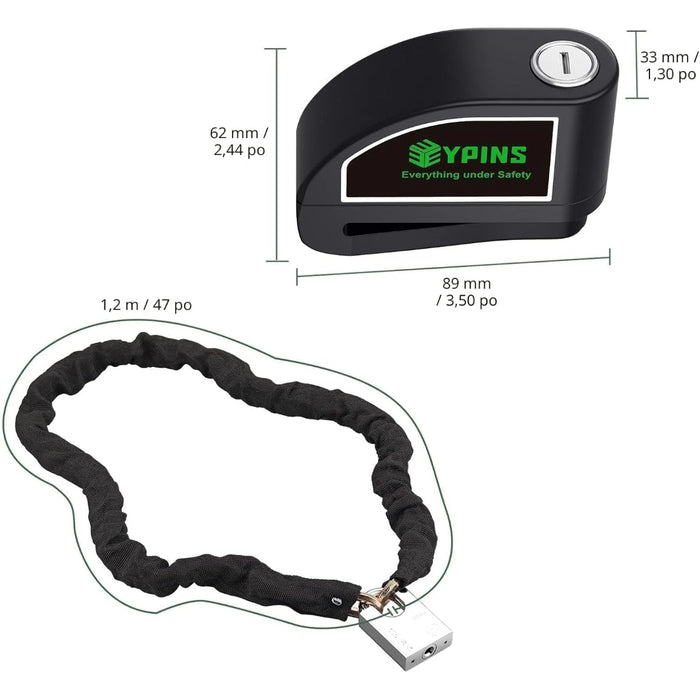 EY Pins, Cadenas à chaîne pour moto