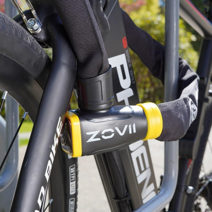 ZOVII, ZCL8-120, Cadenas à Chaine Antivol avec Alarme 120 dB pour Vélo