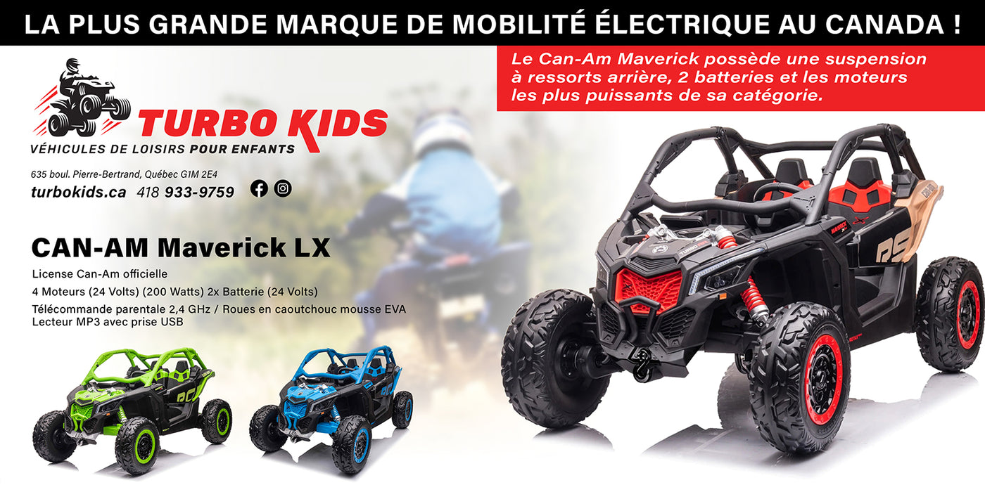 Buggy Can-Am, Maverick LX (Batterie 2x24 Volts) (Moteurs 4x200 Watts) (2 Places)