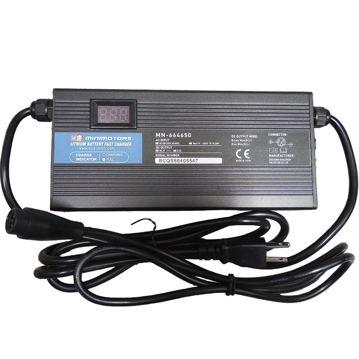Chargeur rapide (66.4V/6.5A) Lithium-Ion connecteur propriétaires Minimotors Male