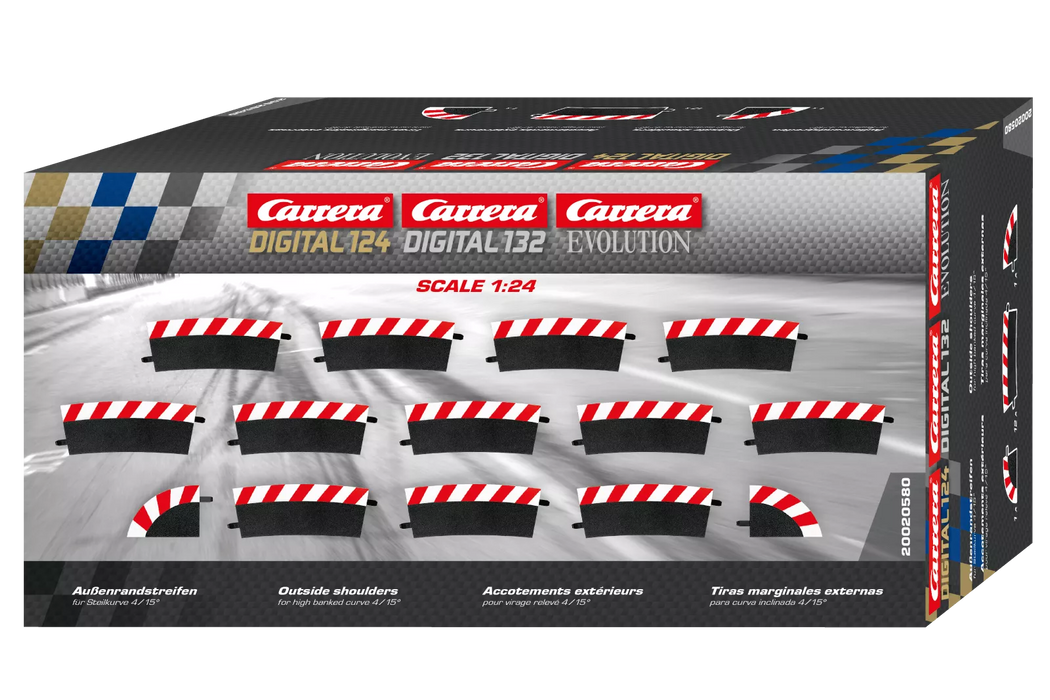 Carrera Digital 124/132/Evolution Outer Edge Banked Turn 4/15° (12) 