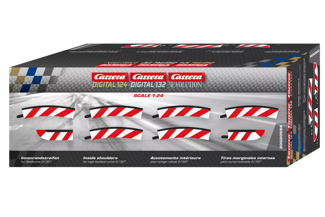 Carrera Digital 124/132/Evolution, Interior Borders for Banked Bends 2/30° (6) 