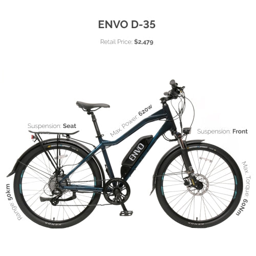 Envo D35, Vélo Électrique (Lithium) (36 Volts) (12.8Ah) (500 Watts)