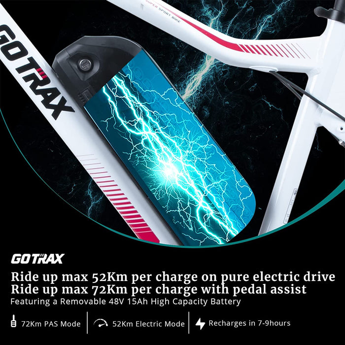 Go Trax, EBE8, Vélo Électrique (48 Volts) (500 Watts)