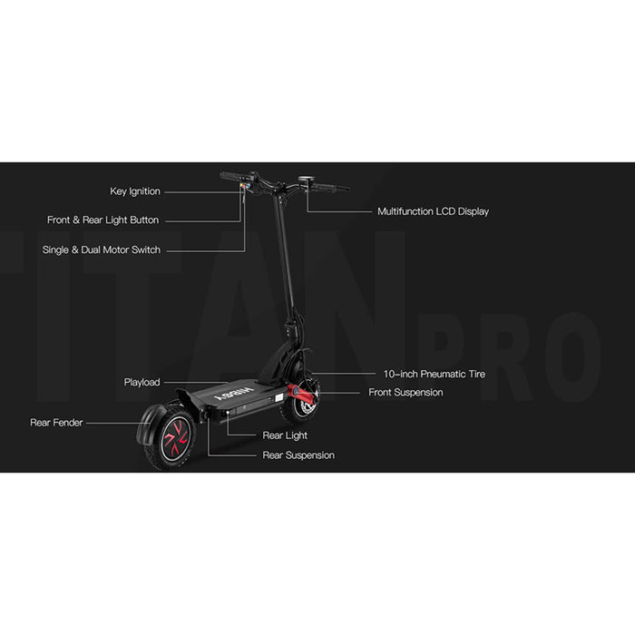 Hiboy Titan Pro, Electric Scooter (48 Volts) (17.5Ah) (2x1200 Watts) 