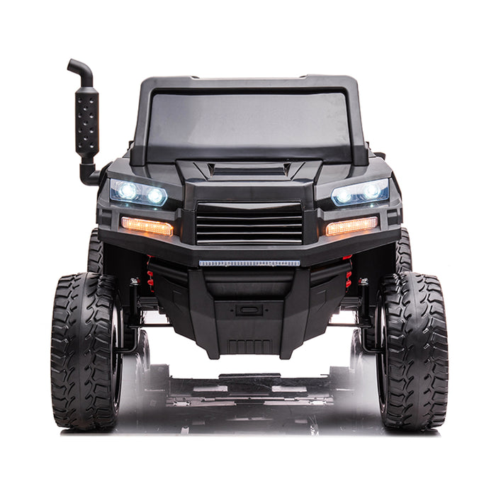 ATV 6X6 noir avec benne basculante, tracteur électrique enfant, 24Volts -  7AH, 4 moteurs