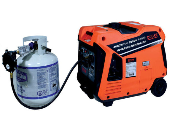 DUCAR, Silent Generator 4000W, 4000ISE (Dual Fuel: Propane and Gasoline) - 7.5HP 