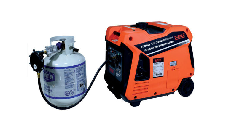DUCAR, Silent Generator 4000W, 4000ISE (Dual Fuel: Propane and Gasoline) - 7.5HP 
