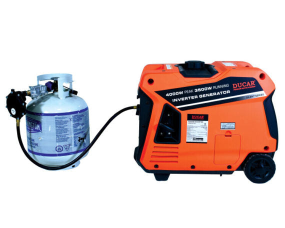 DUCAR, Silent Generator 4000W, 4000ISE (Dual Fuel: Propane and Gasoline) - 7.5HP 