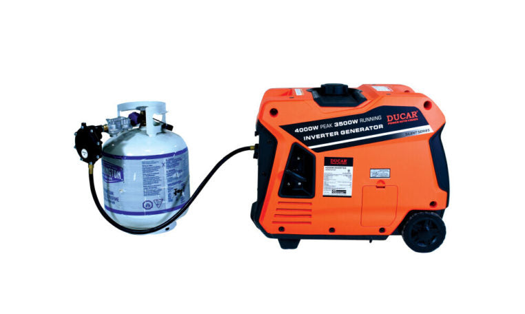 DUCAR, Silent Generator 4000W, 4000ISE (Dual Fuel: Propane and Gasoline) - 7.5HP 